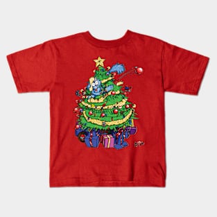 Cat in a Christmas tree Kids T-Shirt
